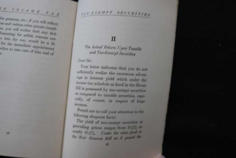 1917 WAR TAXATION - COMMENTS AND LETTERS BY OTTO H. KAHN - SOFTCOVER - K 2211