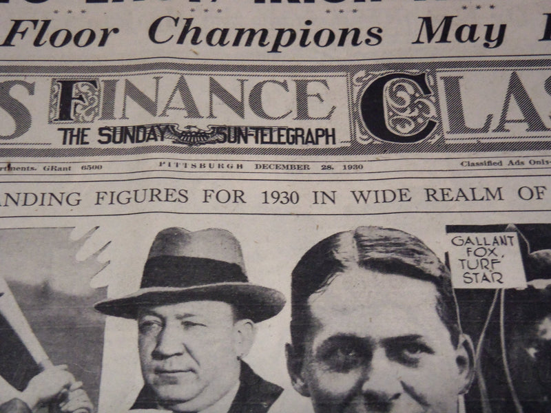 1930 DECEMBER 28 PITTSBURGH TELEGRAPH - OUTSTANDING SPORTS FIGURES - NT 9577