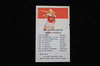 1952 DAVIDSON COLLEGE FOOTBALL SCHEDULE CARD - K 2849