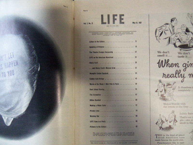 1937 MAY 31 LIFE MAGAZINE - GOLDEN GATE BRIDGE - L 28