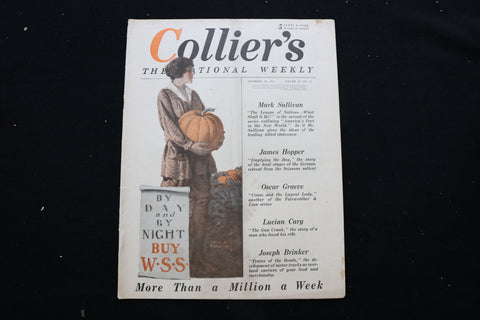 1919 NOVEMBER 30 COLLIER'S MAGAZINE - A WOMAN WITH PUMPKIN COVER - E 10963