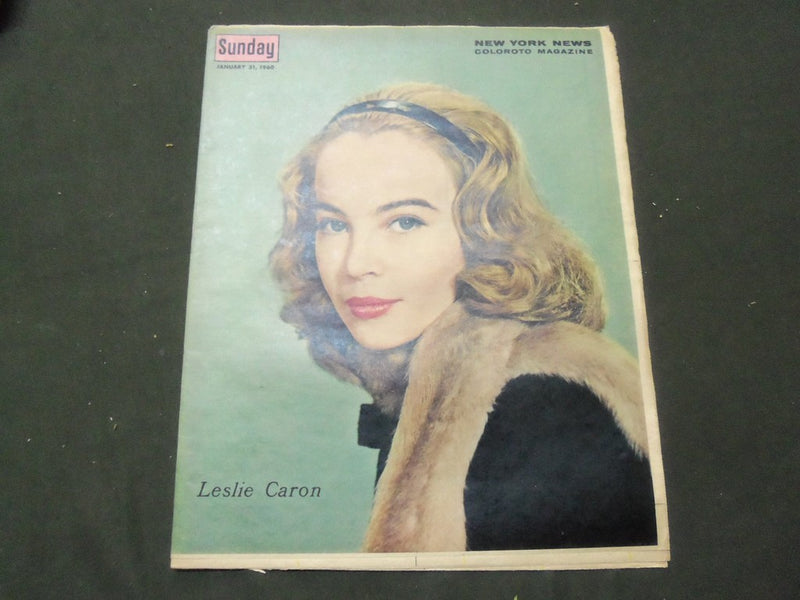 1960 JAN 31 NY NEWS NEWSPAPER COLOROTO MAGAZINE SECTION - LESLIE CARON - II 4218