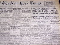 1945 SEPT 22 NEW YORK TIMES - M'ARTHUR DECLARES JAPAN ENDED GREAT POWER - NT 642
