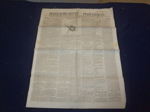 1846 APRIL 11 MASSACHUSETTS PLOUGHMAN NEWSPAPER- BOSTON PINE STRAWBERRY- NP 5122