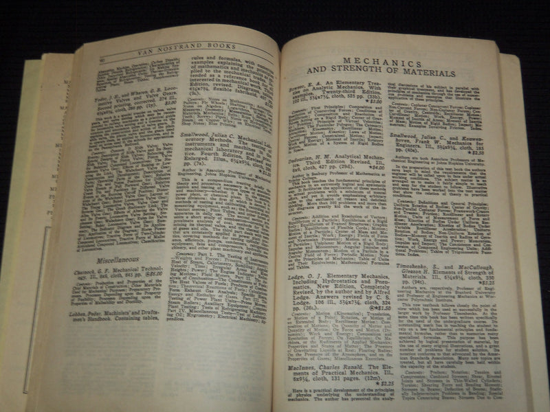 1956 VAN NOSTRAND BOOKS CATALOGUE - SCIENCE & TECHNOLOGY - J 7489
