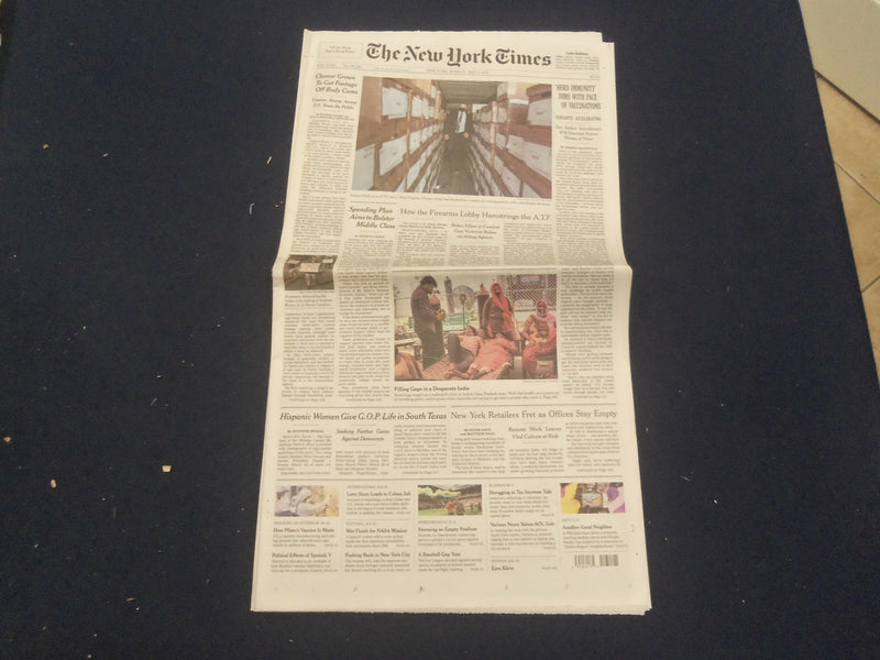 2021 MAY 3 NEW YORK TIMES - 'HERD IMMUNITY' DIMS WITH PACE OF VACCINATIONS