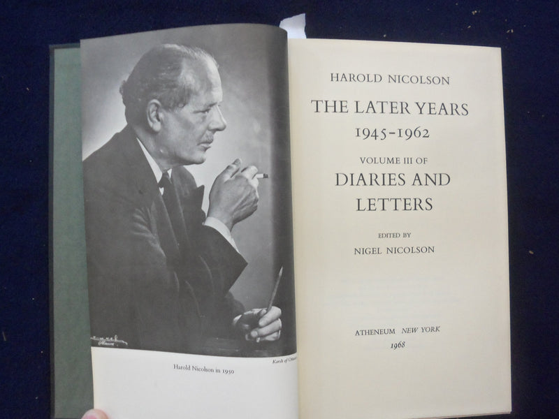 1966-68 HAROLD NICOLSON DIARIES AND LETTERS HARDCOVER BOOKS - LOT OF 3 - KD 8823
