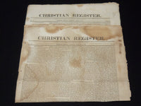 1822 CHRISTIAN REGISTER BOSTON NEWSPAPERS LOT OF 2 - VOL 1 NO. 47 & 51- NP 3879Q