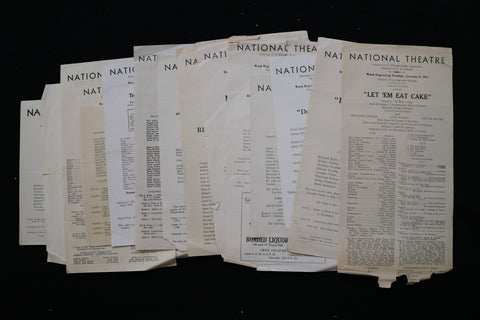 1934 NATIONAL THEATRE PROGRAMS - LOT OF 14 - K 2831
