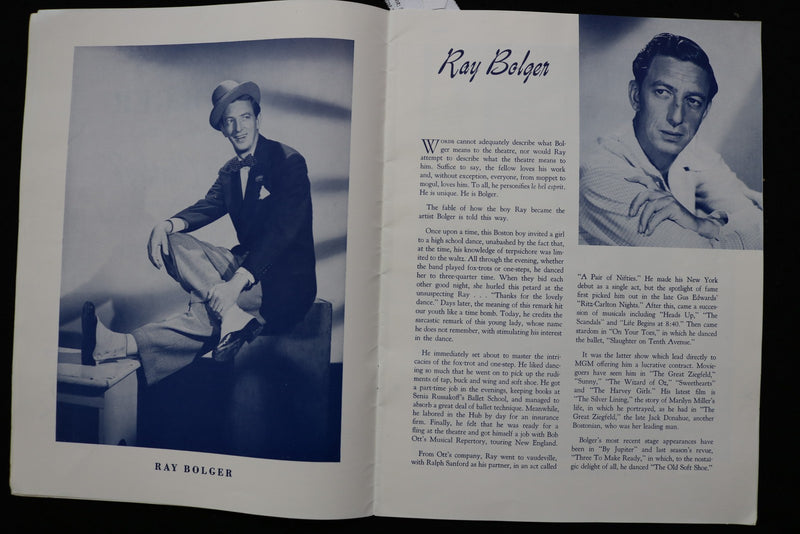 1950'S WHERE'S CHARLEY? PROGRAM - RAY BOLGER INSCRIBED - K 2825