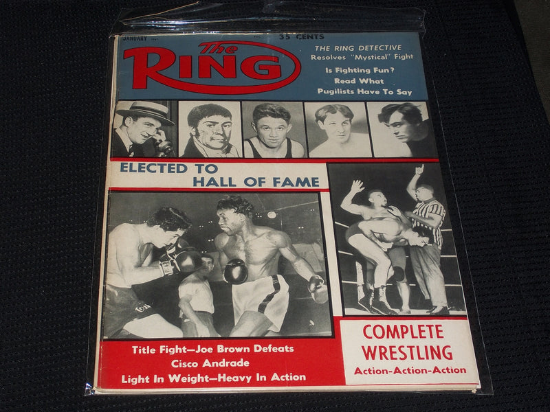 1961 JANUARY THE RING MAGAZINE - JOE BROWN BOXING COVER - E 3368