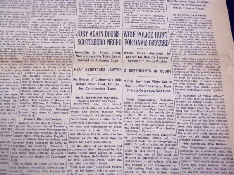 1937 JULY 16 NEW YORK TIMES - JURY DOOMS SCOTTSBORO NEGRO - NT 2798