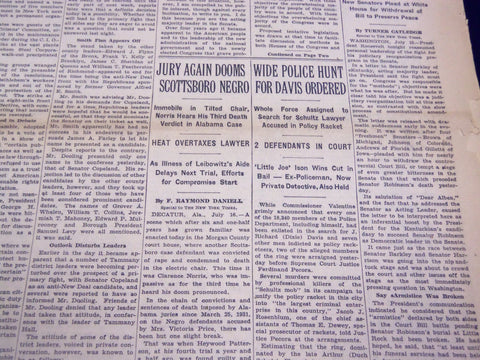 1937 JULY 16 NEW YORK TIMES - JURY DOOMS SCOTTSBORO NEGRO - NT 2798