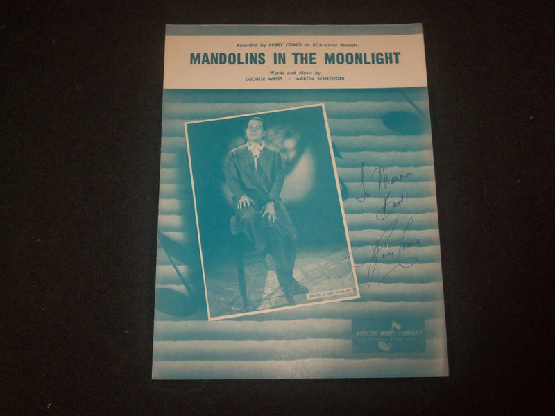 PERRY COMO MANDOLINS IN THE MOONLIGHT AUTOGRAPHED SHEET MUSIC - AM 75