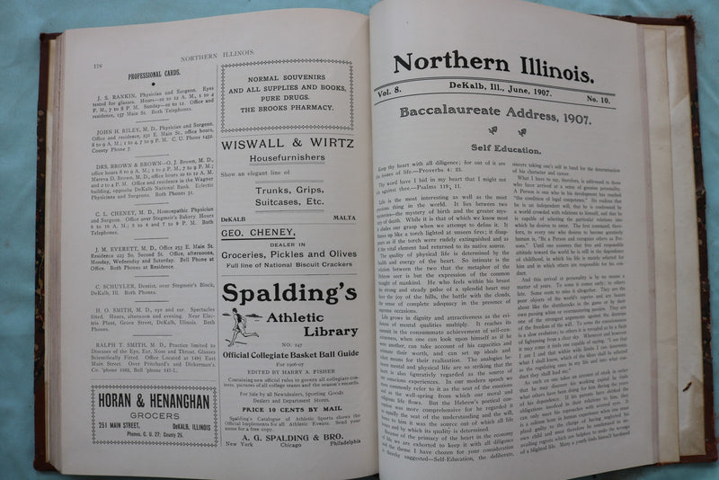 1905-1906 NORTHERN ILLINOIS NORMAL SCHOOL - BOUND VOLUME - KD 9651