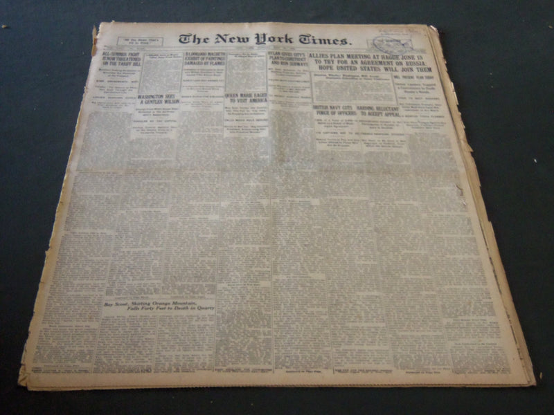 1922 MAY 15 NEW YORK TIMES - ALLIES PLAN MEETING AT HAGUE JUNE 15 - NT 5817