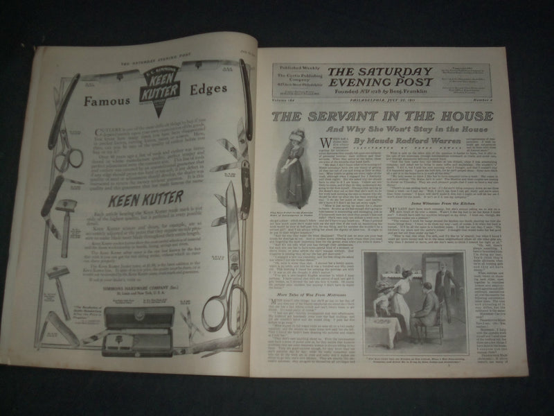 1911 JULY 22 THE SATURDAY EVENING POST MAGAZINE - ILLUSTRATED COVER - SP 2470I