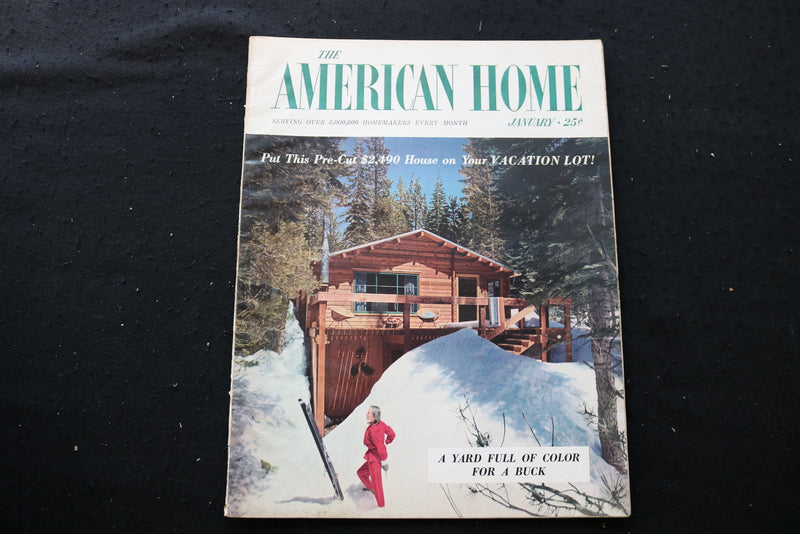 1956 JANUARY THE AMERICAN HOME MAGAZINE - YARD FULL OF COLOR COVER - E 9759