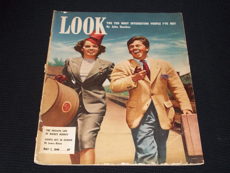 1940 MAY 7 LOOK MAGAZINE - MICKEY ROONEY & JUDY GARLAND FRONT COVER - E 20287