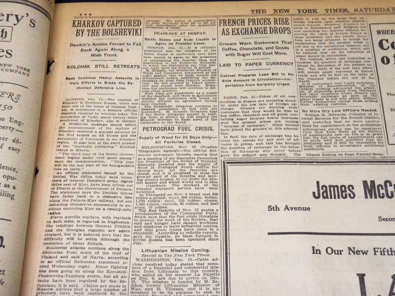 1919 DECEMBER 13 NEW YORK TIMES - WOOLWORTH HEIRS MUST PAY $7,850,000 - NT 7954