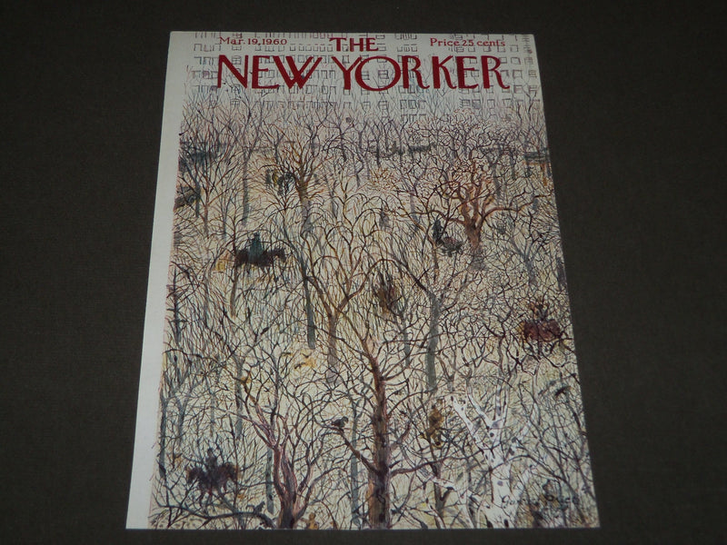 1960 MARCH 19 NEW YORKER MAGAZINE FRONT COVER ONLY - GREAT ART FOR FRAMING