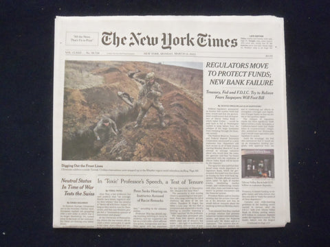2023 MARCH 13 NEW YORK TIMES-REGULATIORS MOVE TO PROTECT FUNDS: NEW BANK FAILURE