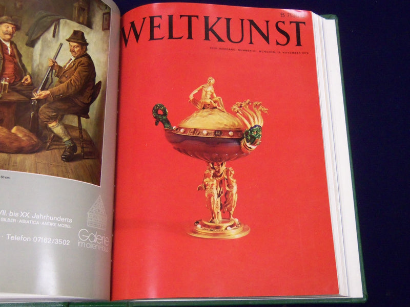 1973 WELTKUNST GERMAN ART MAGAZINE BOUND VOLUME NO. 43 - GREAT ADS - KD 1906