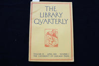 1969 THE LIBRARY QUARTERLY SOFTCOVER BOOKS - LOT OF 2 -UNIV OF CHI. PRESS-K 2240