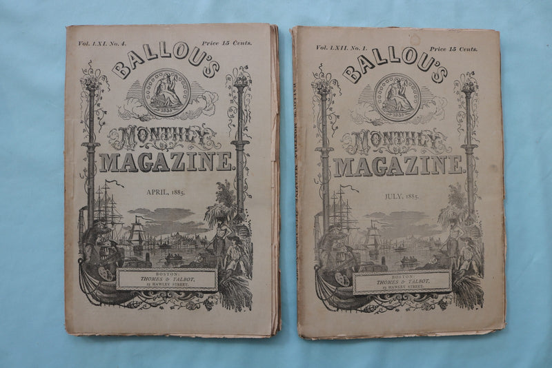 1878-1886 BALLOU'S MONTHLY MAGAZINE - LOT OF 14 - O 3977