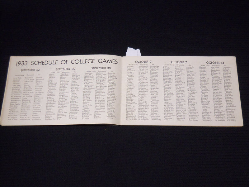 1933 GRANTLAND RICE'S CITIES SERVICE FOOTBALL GUIDE - SOFTCOVER - K 641