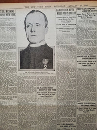 1921 JANUARY 27 NEW YORK TIMES - DR. MANNING ELECTED BISHOP OF NEW YORK- NT 8100