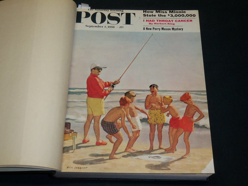 1956 SEPT-OCT SATURDAY EVENING POST MAGAZINE VOLUME - 2 ROCKWELL COVERS - R 565