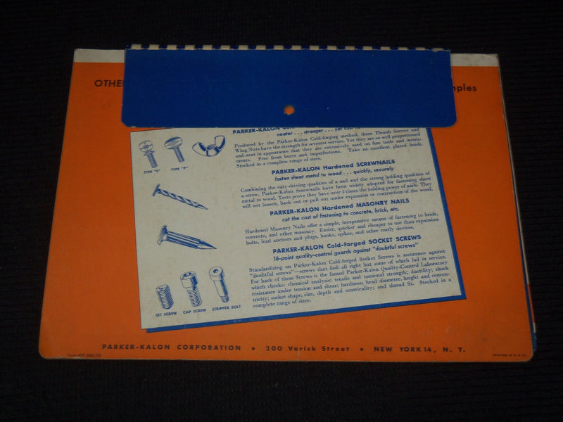 1943 PARKER-KALON QUALITY CONTROLLED SELF TAPPING SCREWS CATALOG - KD 3912K