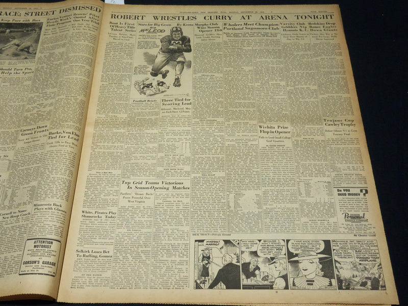 1938 SEPT 26 NEW BEDFORD STANDARD TIMES - ROOSEVELT ASKS PEACE - NT 8914