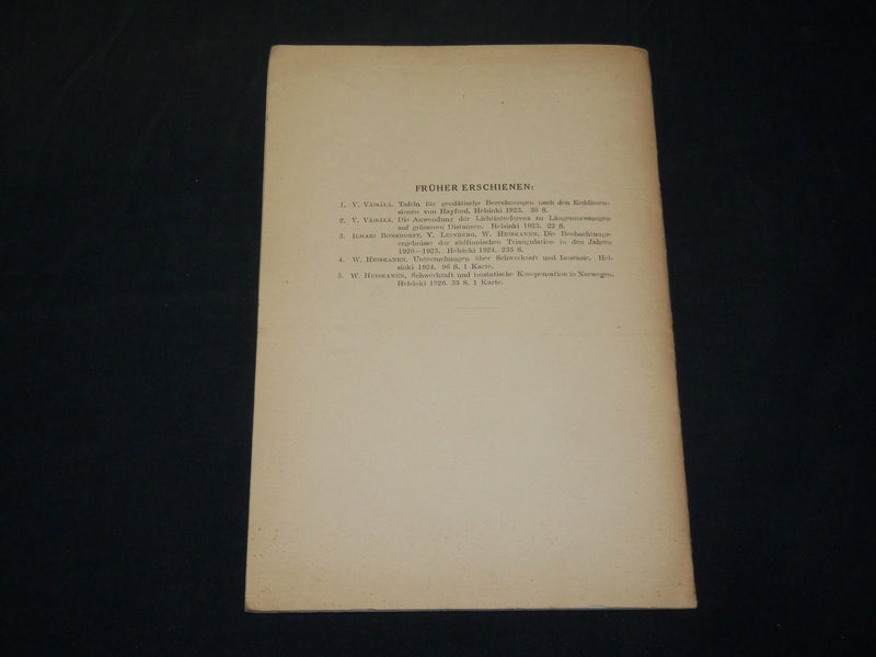 1926 DIE ERDDIMENSIONEN NACH DEN EUROPAISCHEN BOOK BY W. HEISKANEN - J 5898