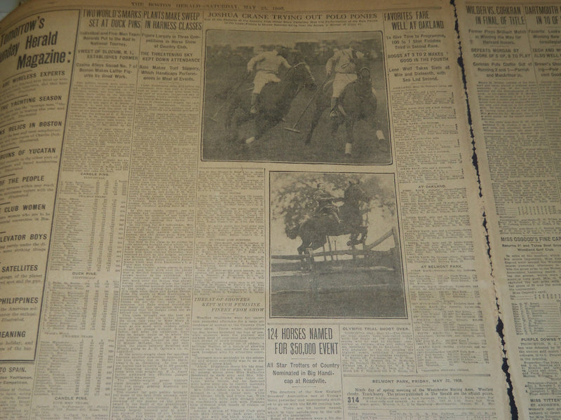 1908 MAY 23 THE BOSTON HERALD - BILL TO RESTRAIN NEW HAVEN FROM B & M - BH 73