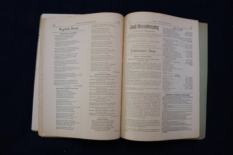 1892 JANUARY GOOD HOUSEKEEPING MAGAZINE - ILLUSTRATED COVER & STORIES - E 11730