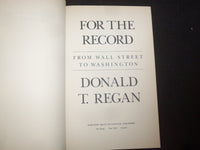 1988 FOR THE RECORD HARDCOVER BOOK BY DONALD T. REGAN - KD 9289