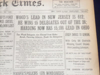 1920 APRIL 29 NEW YORK TIMES - WOOD'S LEAD IN NEW JERSEY IS 612 - NT 8290