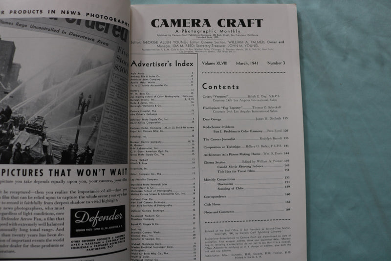 1941 CAMERA CRAFT MAGAZINE - LOT OF 4 - K 3286