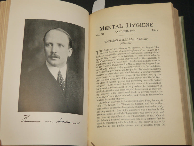 1927 MENTAL HYGIENE QUARTERLY MAGAZINE BOUND VOLUME NO. 11 - SIGNED - KD 2756W
