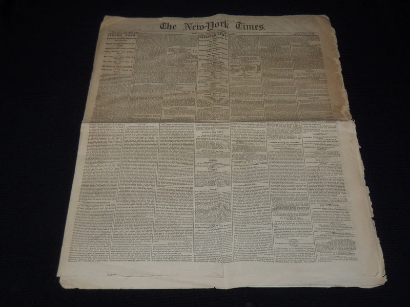 1866 OCTOBER 2 NEW YORK TIMES NEWSPAPER - JEROME PARK RACING - NP 3879Y