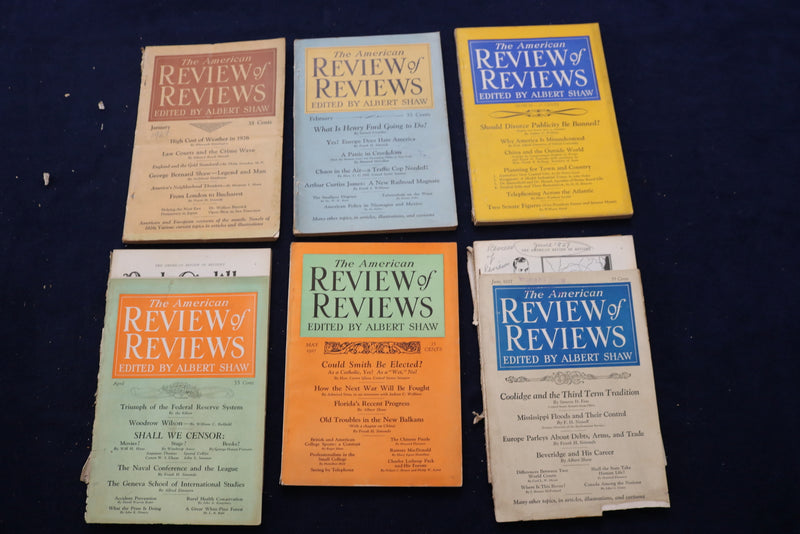 1927 AMERICAN REVIEW OF REVIEWS MAGAZINE - COMPLETE YEAR - LOT OF 12 - O 3308