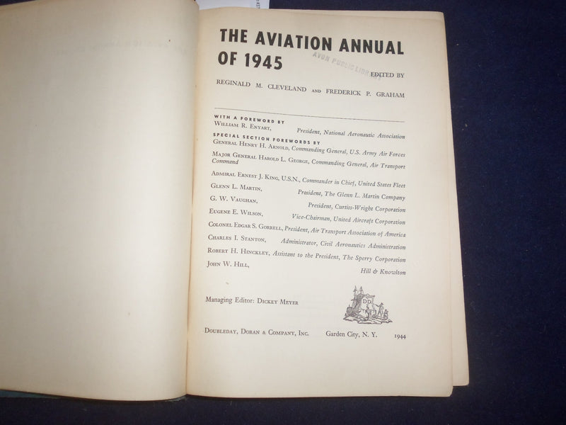1945 THE AVAIATION ANNUAL OF 1945 HARDCOVER BOOK - KD 9080