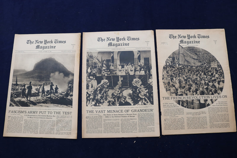 1935-1936 NEW YORK TIMES MAGAZINE SECTIONS - LOT OF 3 - NP 8860