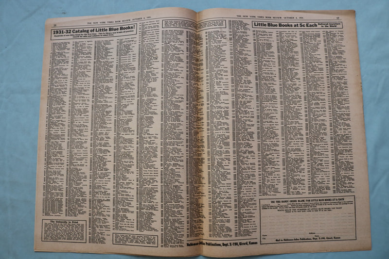 1931 OCT 4 NEW YORK TIMES BOOK REVIEW SECTION - JAMES TRUSLOW ADAMS - NP 9155