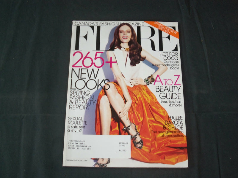 2012 FEBRUARY ELLE CANADA MAGAZINE - COCO ROCHA COVER - FASHION - B 5813