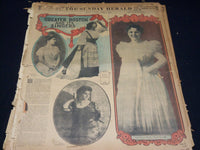 1907 THE BOSTON HERALD SUNDAY MAGAZINE SECTIONS LOT OF 14 - NICE PHOTOS - UP 91