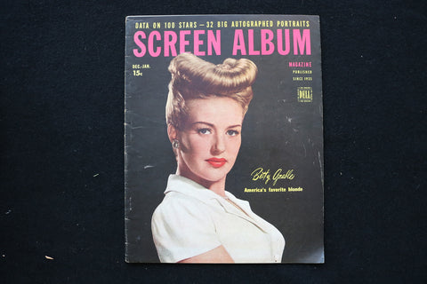 1946-1947 DECEMBER-JANUARY SCREEN ALBUM MAGAZINE - BETTY GRABLE COVER - E 24495