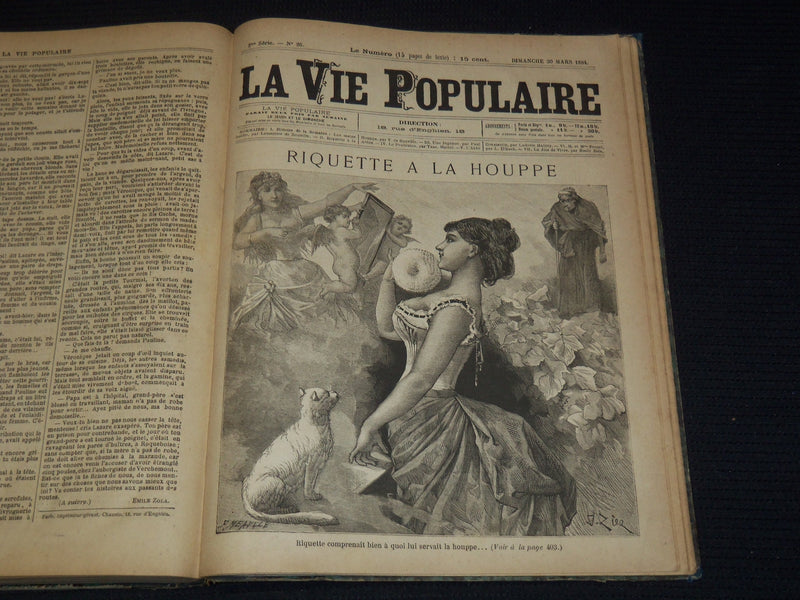 1884 JAN-MAR LA VIE POPULAIRE MAGAZINE BOUND VOLUME #1- EMILE ZOLA - KD 7462C